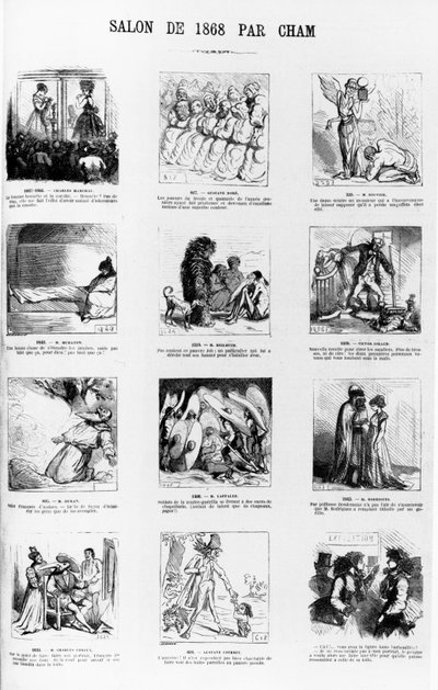Salon Caricatures of the Paris Salon of 1868, from the magazine 